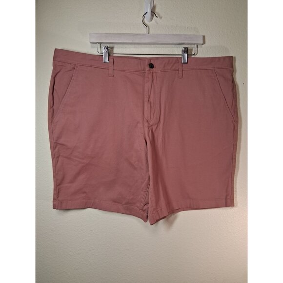 NWT Members Mark Shorts Flat Front Twill Golf Casual Pink Men's Size 42 - Picture 1 of 4